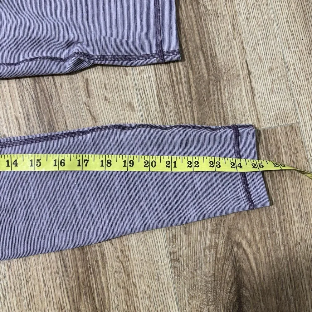 Lululemon Wunder Under High-Rise Leggings Sz 4 Purple Stripe 25” Stretch